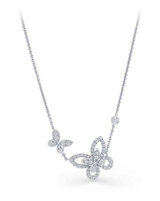 Graff Metallic And Diamond Butterfly Necklace