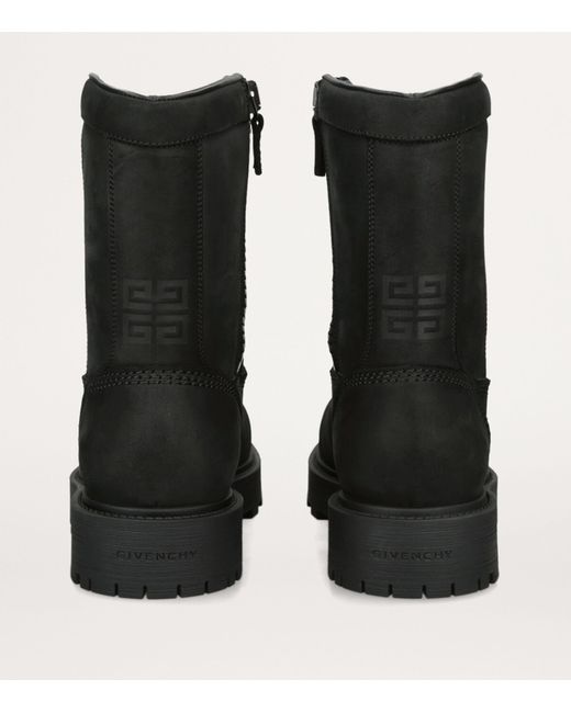 Givenchy Black Leather Storm Ankle Boots for men