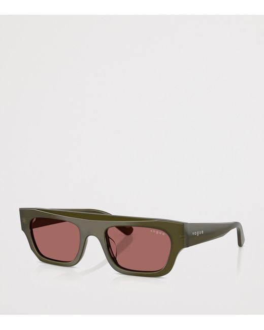 Vogue Green Rectangular Sunglasses