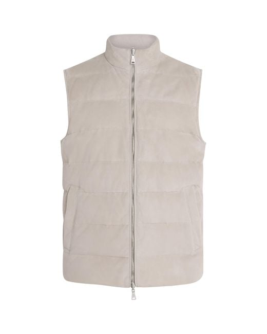 Eleventy Gray Suede Reversible Gilet for men
