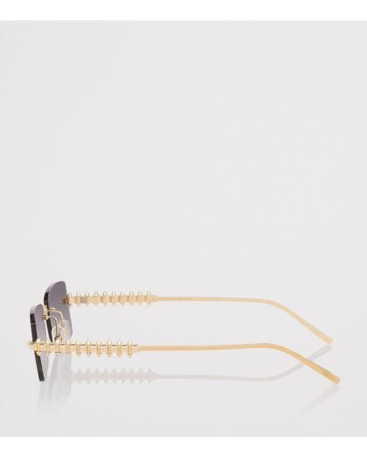 Cartier Metallic Clash De Rectangle Sunglasses