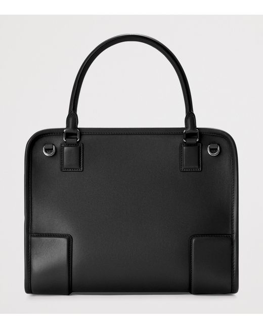 Loewe Black Medium Woven Leather Amazona 180 Top-Handle Bag