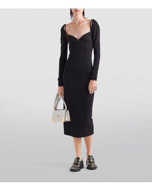 Prada Black Stretch Jersey Mini Dress