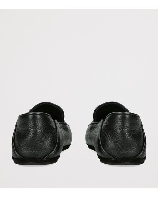 John Lobb Black Leather Kingston Ii Slippers for men