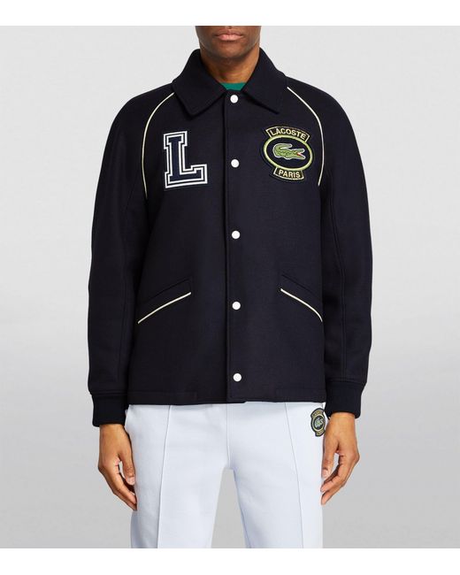 Lacoste Blue French Heritage Varsity Jacket for men