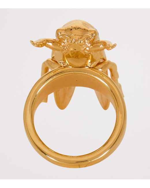 Balmain Metallic Tone Enamelled Insect Ring