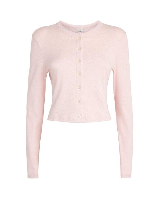Leset Pink Cotton Cropped Nando Cardigan