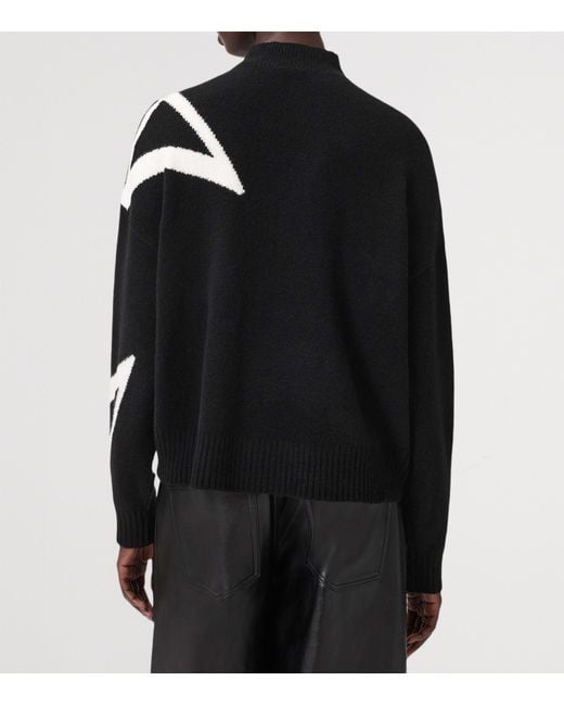 AllSaints Black A Star Sweater