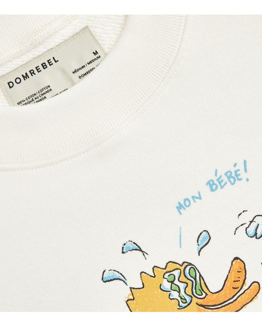 DOMREBEL White Money Duck Print Sweatshirt for men