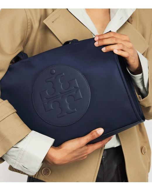 Tory Burch Blue Small Ella Tote Bag