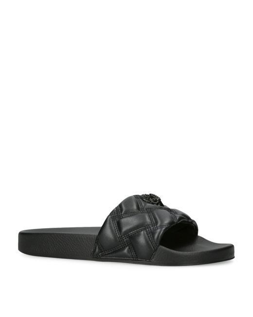 Kurt Geiger Black Quilted Meena Slides