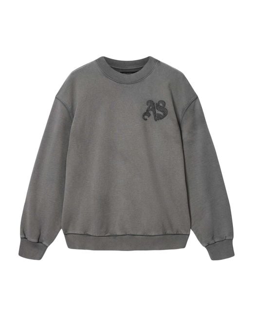 AllSaints Gray Organic Cotton Insignia Sweatshirt for men