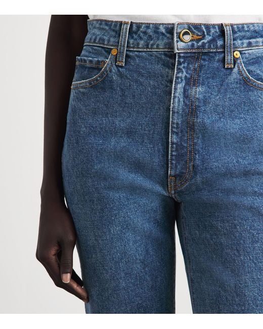 Khaite Blue Stretch-Denim Danielle High-Rise Jeans