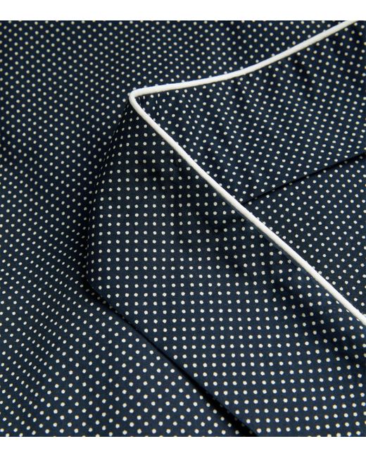 Derek Rose Blue Polka-Dot Dressing Gown for men