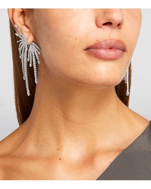 YEPREM Gray And Diamond Inside-Out Earrings