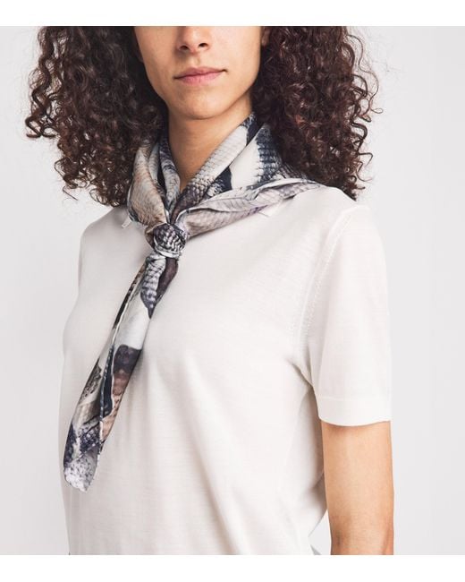 Agnona Multicolor Silk Floral Scarf