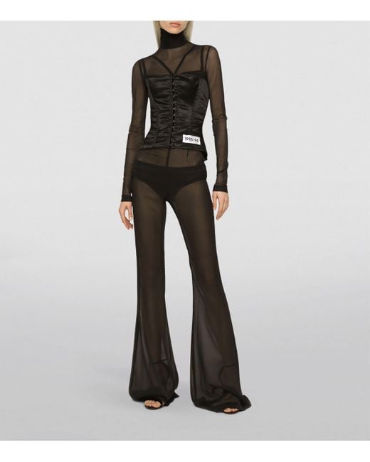 Dolce & Gabbana Black Satin Corset Top
