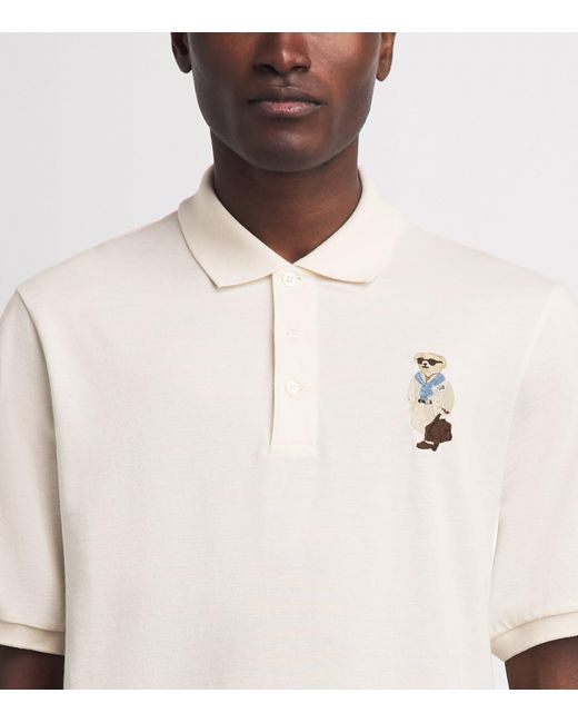 Ralph Lauren White Cotton-Cashmere Polo Bear Polo Shirt for men