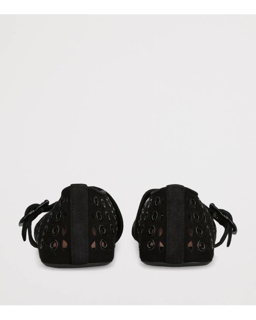 Alaïa Black Suede Vienne Ballet Flats