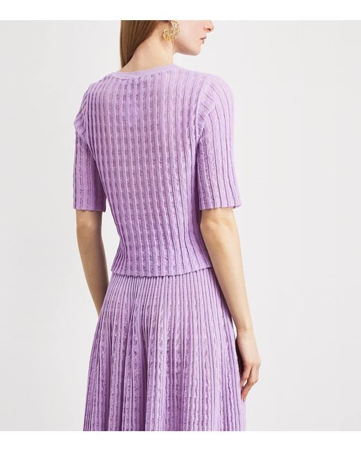 Valentino Purple Organic Cotton-Blend Knit Ibiza T-Shirt
