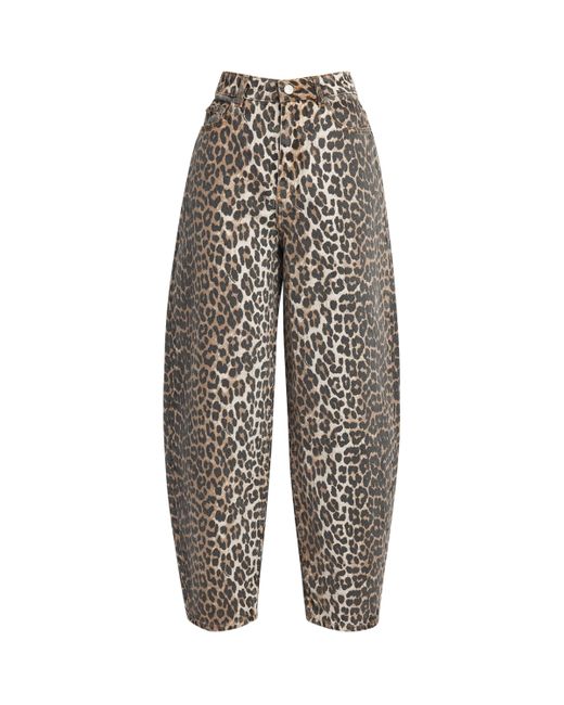 Ganni Gray Leopard Stary Jeans