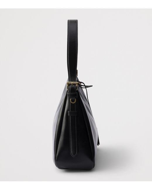 Prada Black Medium Leather Aimée Shoulder Bag