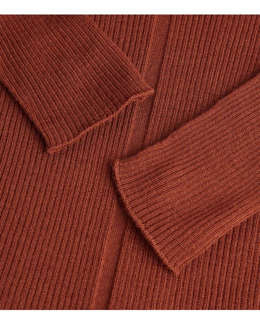 Rick Owens Brown Ribbed Wool Maglia Sweater