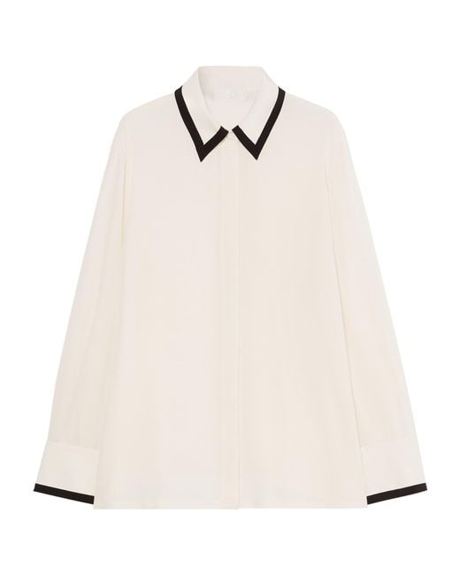 Marina Rinaldi White Silk Trim Shirt