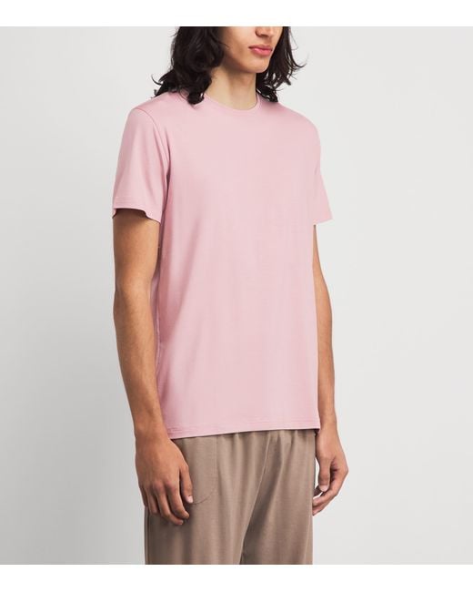 Derek Rose Pink Basel Lounge T-Shirt for men