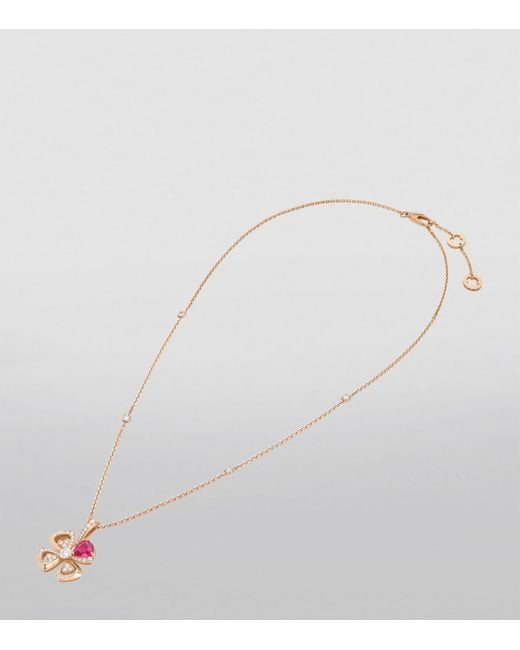 BVLGARI Pink Rose, Diamond And Rubellite Fiorever Necklace