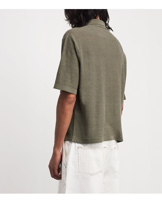 FRAME Green Silk-Linen-Blend Overshirt for men