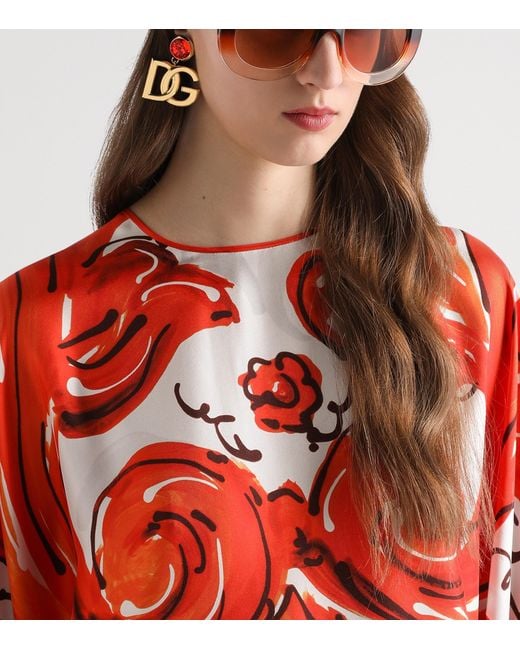 Dolce & Gabbana Red D&G Logo Earrings