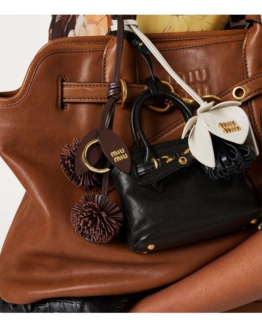 Miu Miu White Leather Keyring