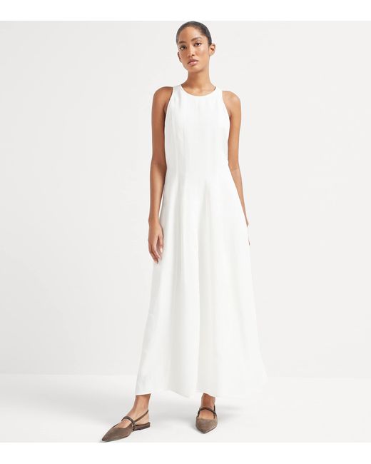 Brunello Cucinelli White Twill Midi Dress