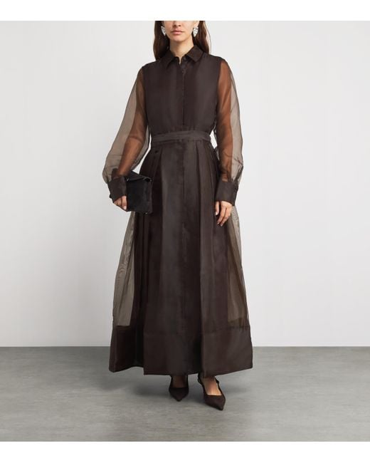 Jonathan Simkhai Brown Organza Montgomery Midi Dress