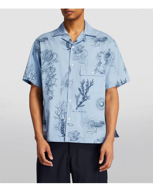 Wooyoungmi Blue Anatomical Print Short-sleeve Shirt for men