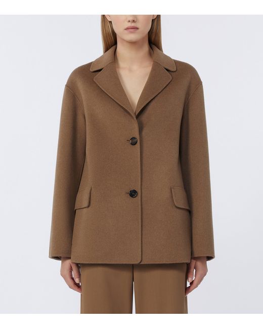 Max Mara Brown Virgin Wool Single-Breasted Coat