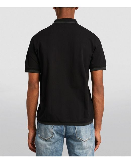 Emporio Armani Black Zip-up Polo Shirt for men
