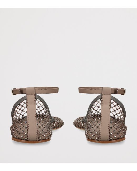 Christopher Esber Brown Mesh Minette Ballet Flats