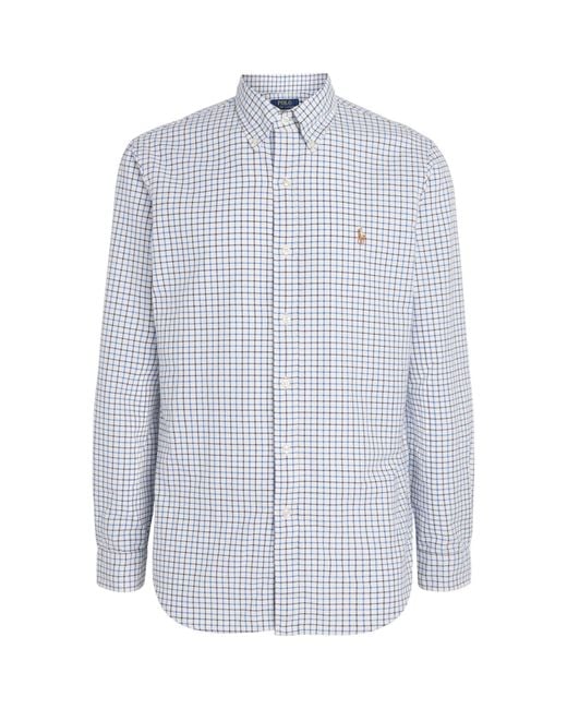 Polo Ralph Lauren Men's Blue Cotton Tattersall Oxford Shirt