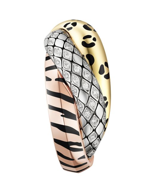 Cartier Metallic Lacquered And Semi-Pavéd Diamond Trinity Single Earring