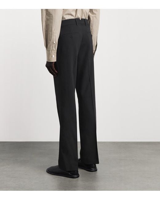 AMI Black Virgin Wool Straight Trousers for men