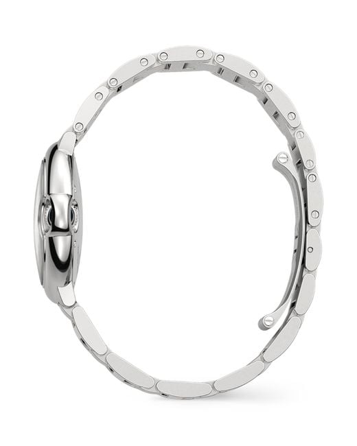 Cartier Metallic Stainless Steel And Diamond Ballon Bleu De Watch 33Mm
