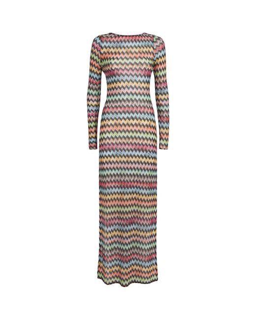 Missoni Multicolor Backless Zigzag Maxi Dress