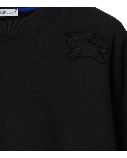 Burberry Black Cotton Ekd-appliqué Sweatshirt for men