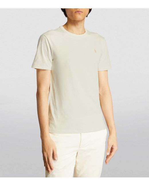 Polo Ralph Lauren White Pima Cotton Striped T-shirt for men