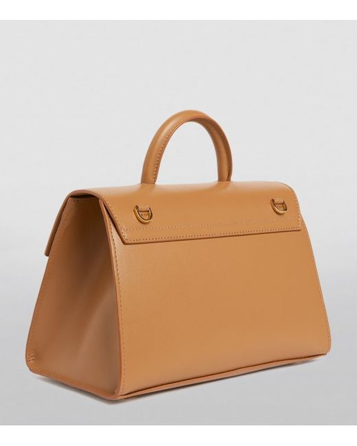 DeMellier London Brown Midi Leather Montreal Top-Handle Bag