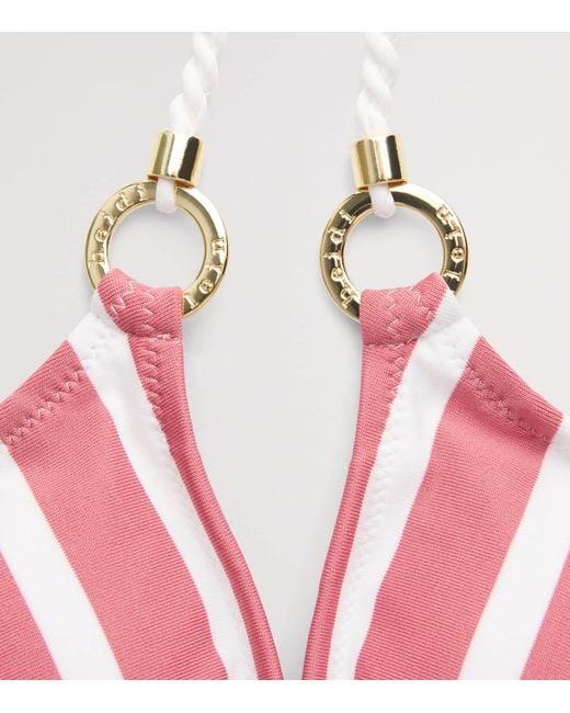 Heidi Klein Pink Striped Tramonti Bikini Top