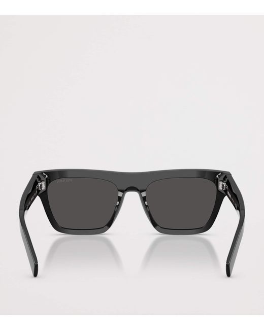 Prada Black Acetate Rectangular Sunglasses for men