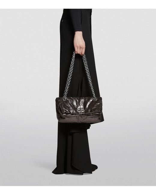 Balenciaga Black Small Leather Monaco Shoulder Bag